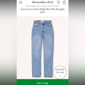 Abercrombie Curve Love Ultra High Rise 90s Straight Jean